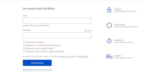 Cloudflare signup