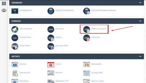Addon domains in cpanel